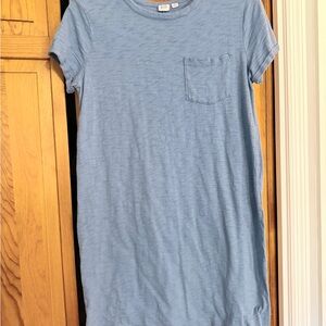 GAP Dusty Blue Slub Knit Crewneck Tee Dress